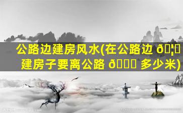 公路边建房风水(在公路边 🦈 建房子要离公路 🐝 多少米)